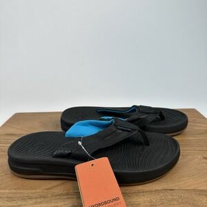 New NWT Big‎ Kids Boys Quicksilver Oasis Black Thong Sandals Flip Flops Size 4 Y